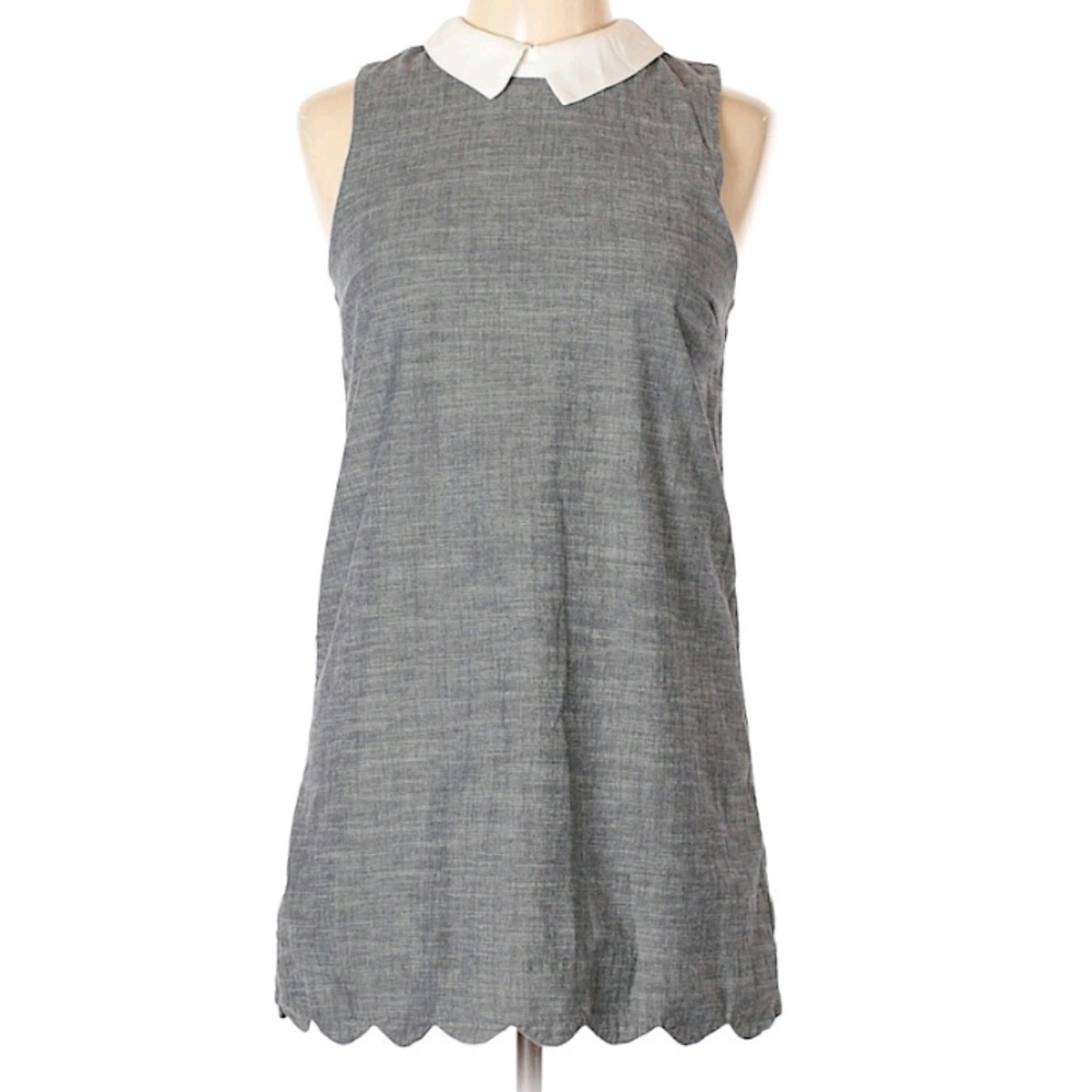 Monteau Gray cute collard shirt dress - Picture 1 of 3